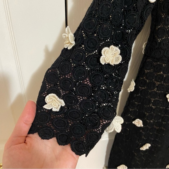 Dolce and Gabbana Crochet Floral Little Black Lace Dress LBD Size Small - Picture 5 of 16